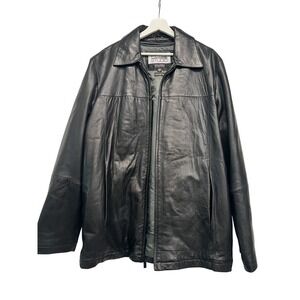 Pelle Studio Wilsons Black Leather Jacket Thinsulate‎ Insulated Mens XXL Tall